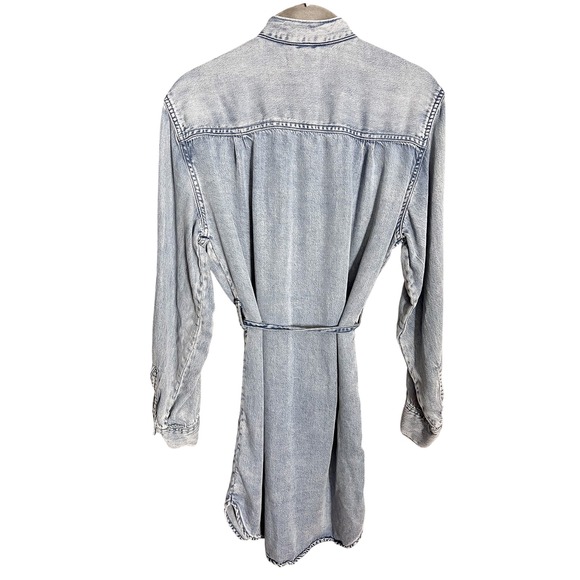 All Saints Loe Snap Front Denim Shirt Dress Size XS - Picture 7 of 9